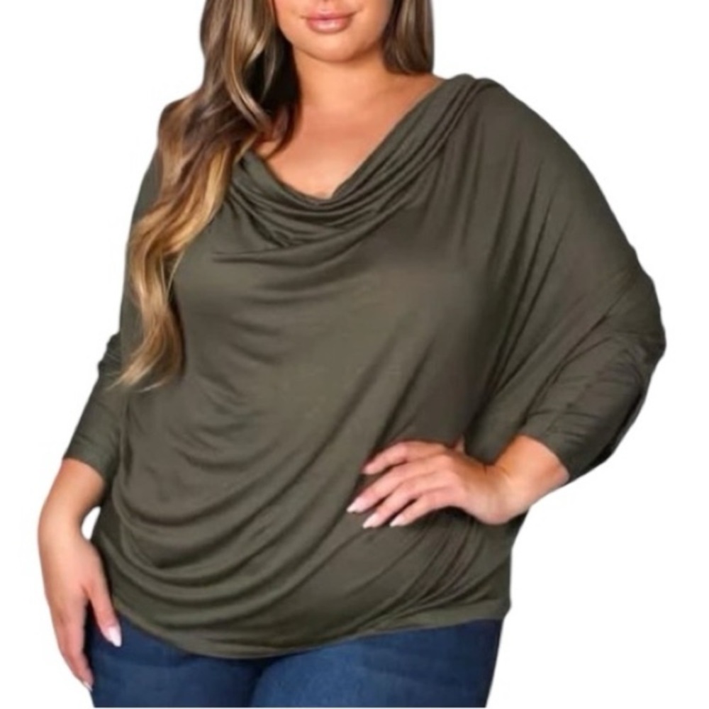 Olive Green Draped Top